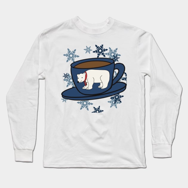 Polar Bear Cafe Long Sleeve T-Shirt by Shea Klein